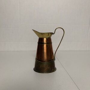 Vintage Brass & Copper Rustic Made In England Pitcher